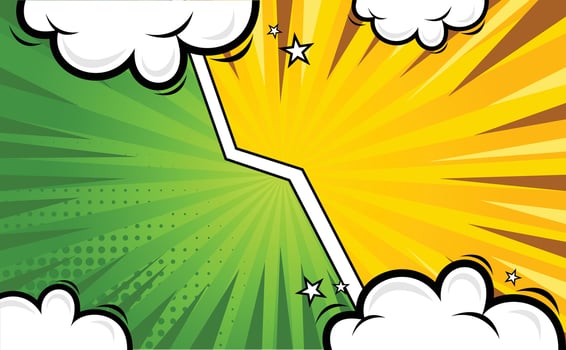 Best Green Yellow Comic Cartoon Background Design Template vector