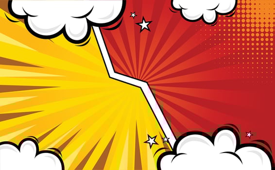 Best Yellow Red Comic Cartoon Background Design Template vector
