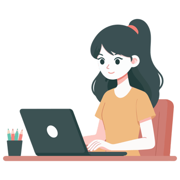 business woman illustration on transparent background png