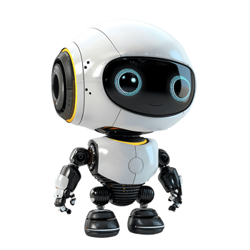 Cute ai robot chatbot on isolated transparent background png