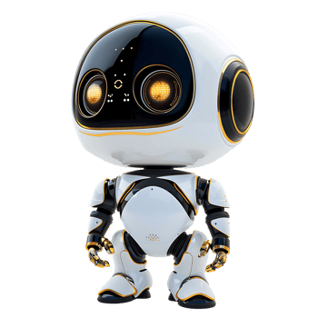 Cute ai robot chatbot on isolated transparent background png