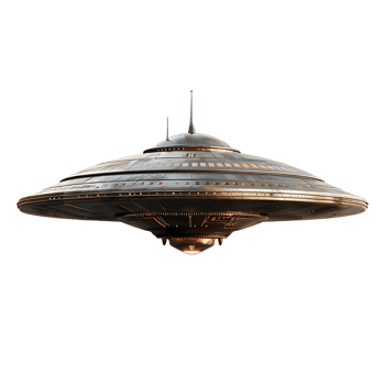 Ufo unidentified flying object on isolated transparent background png