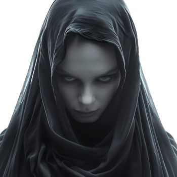 Evil scary nun on isolated transparent background png