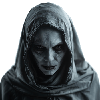 Evil scary nun on isolated transparent background png
