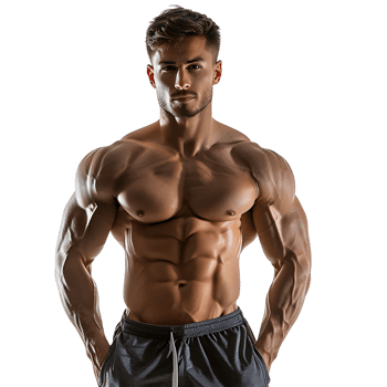 Handsome muscular guy on isolated transparent background png