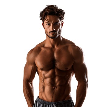 Handsome muscular guy on isolated transparent background png