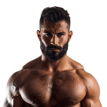 Handsome muscular guy on isolated transparent background png