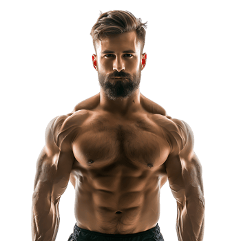 Handsome muscular guy on isolated transparent background png