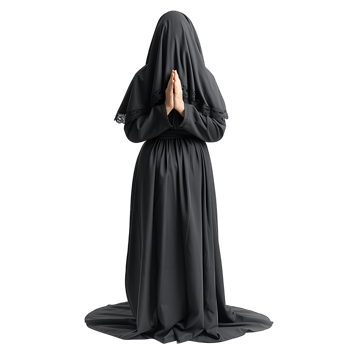 Nun praying on isolated transparent background png