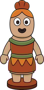 Clay Figurine on White Background Isolated Object vector