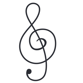 Treble Clef in 3D Silver Art png