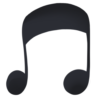Black 3D Music Note Icon png