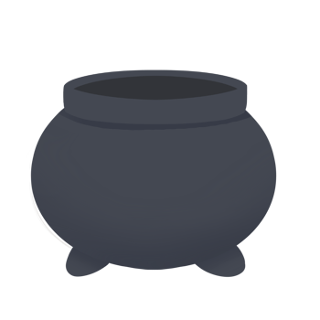 A cute little witch's magical potion pot. png