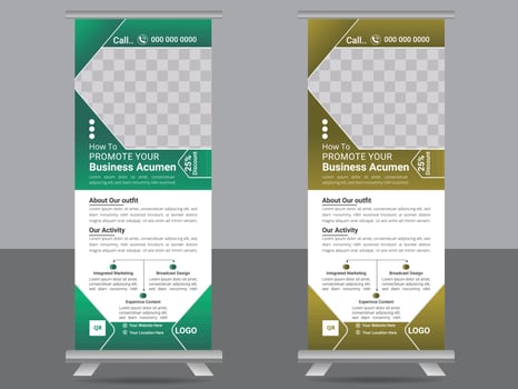 Professional Business Roll Up Banner Design vector