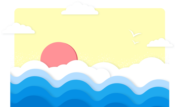 Clouds and Sea illustration png