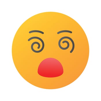 Dizzy emoji icon, dizziness expression design vector