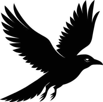 Grace in flight a serene silhouette of a flying bird vector