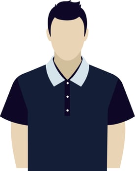 illustration of a man in blue polo t-shirt vector