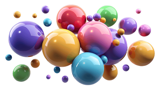 3d abstract spheres with a glossy finish for modern graphics, web design, and creative visuals png