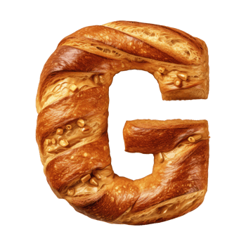 3D Alphabet Letter G Bread Shaped Isolated transparent background png