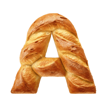 3D Alphabet Letter A Bread Shaped Isolated transparent background png