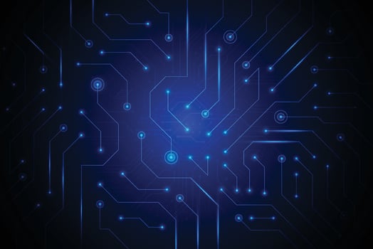 Abstract background with technology circuit board texture. Artificial intelligence electronic board. Communication and engineering concept vector