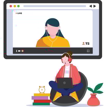 taking online course illustration vector