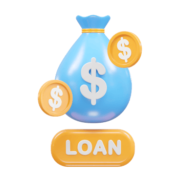 Loan icon 3d rendering bank loan illustration element png