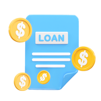 Loan icon 3d rendering bank loan illustration element png