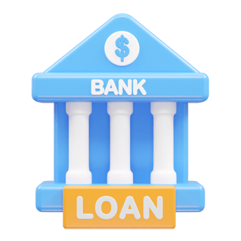 Loan icon 3d rendering bank loan illustration element png