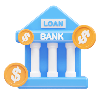 Loan icon 3d rendering bank loan illustration element png