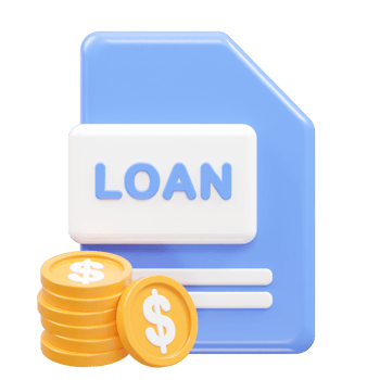 Loan icon 3d rendering bank loan illustration element png