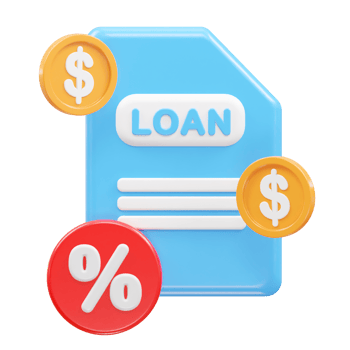Loan icon 3d rendering bank loan illustration element png