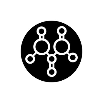 Molecule Icon . Chemistry illustration sign. Scientific symbol. Chemical bonds logo. vector