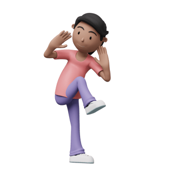 A cartoon woman is doing a exercise and yoga pose. 3d render png