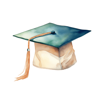 Celebratory Graduation Cap with Matching Tassel png