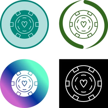 Unique Poker Chips Icon Design vector