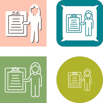 Unique Female Presenter Icon Design vector