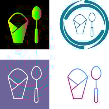 Spoon and Napkin Icon Design vector