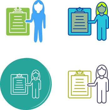 Unique Female Presenter Icon Design vector