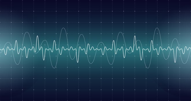 HUD digital futuristic user interface audio equalizer. Sci Fi high tech music sound wave screen. GUI and FUI cyber radio monitoring dashboard panel. Head up display UI infographic frequency graph. Eps vector