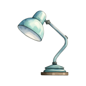 Vintage Desk Lamp Watercolor Illustration png