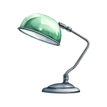 Vintage Desk Lamp Watercolor Illustration png