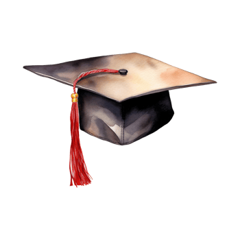 Celebratory Graduation Cap with Matching Tassel png