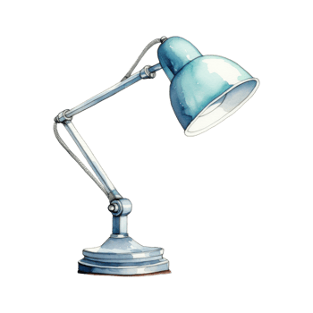 Vintage Desk Lamp Watercolor Illustration png