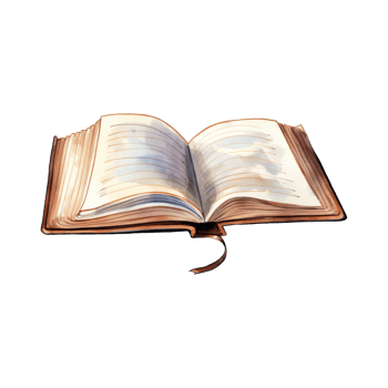 Open Book Resting on a Surface png