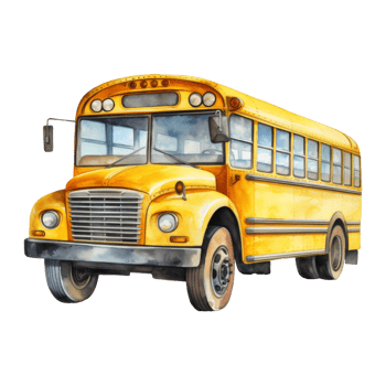 Bright Yellow School Bus png