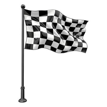 3D Rendering of a Race Winning Flag on Transparent Background png