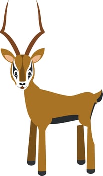 Cute cartoon impala illustration vector