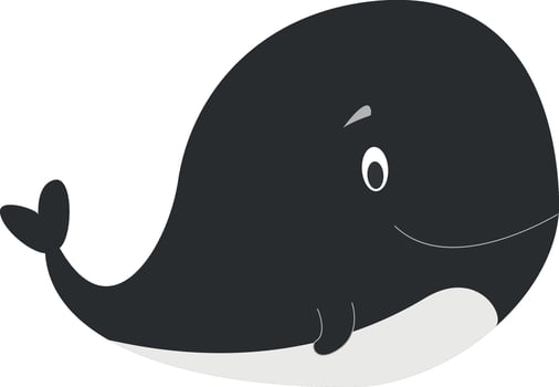 Cute cartoon killer whale illustration vector